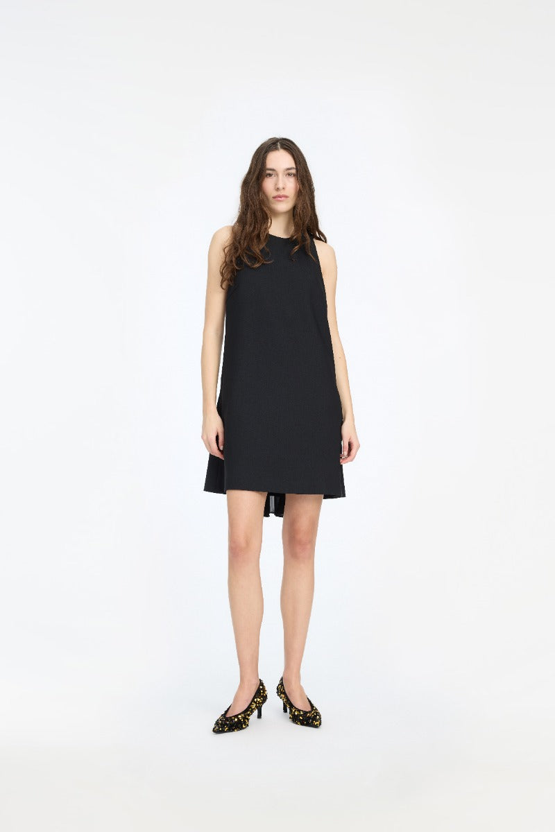 CREPE MINI A-LINE DRESS  Black