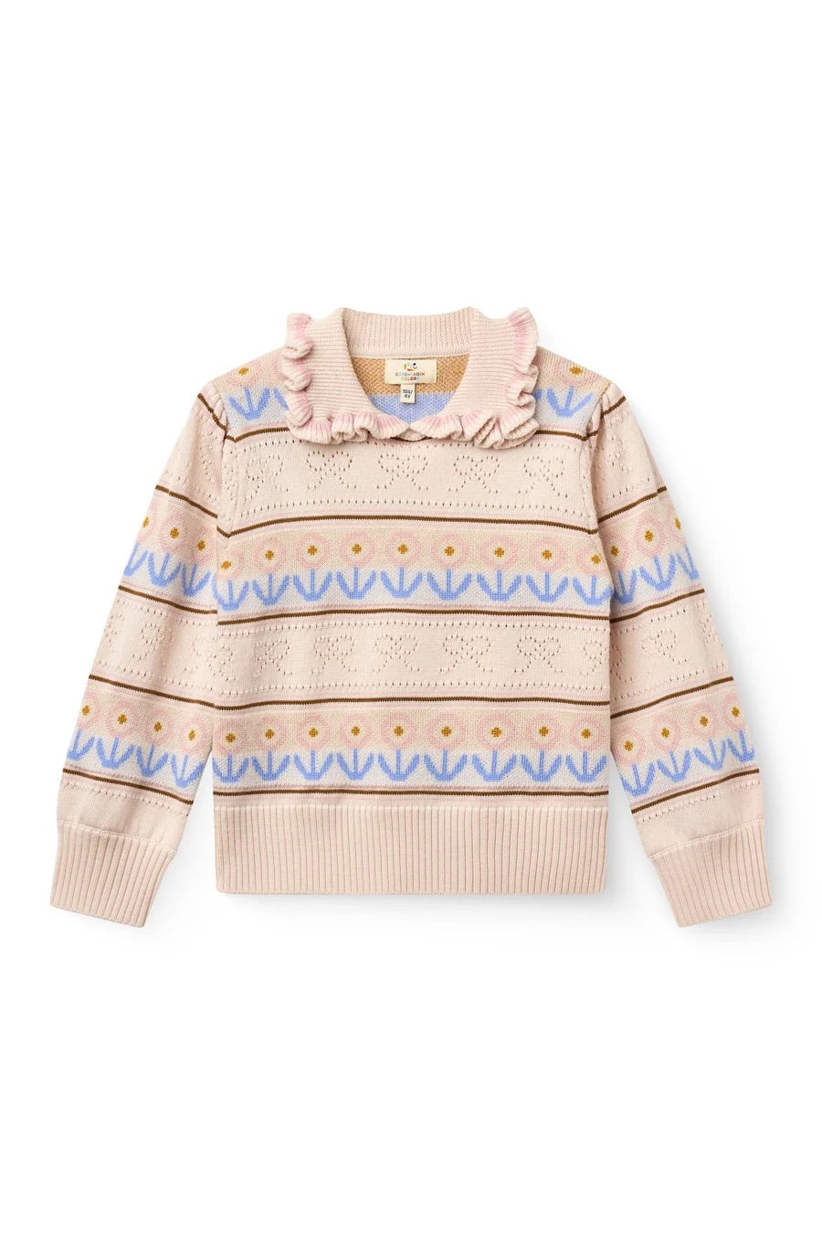 KNITTED COLLAR BLOUSE  Beige