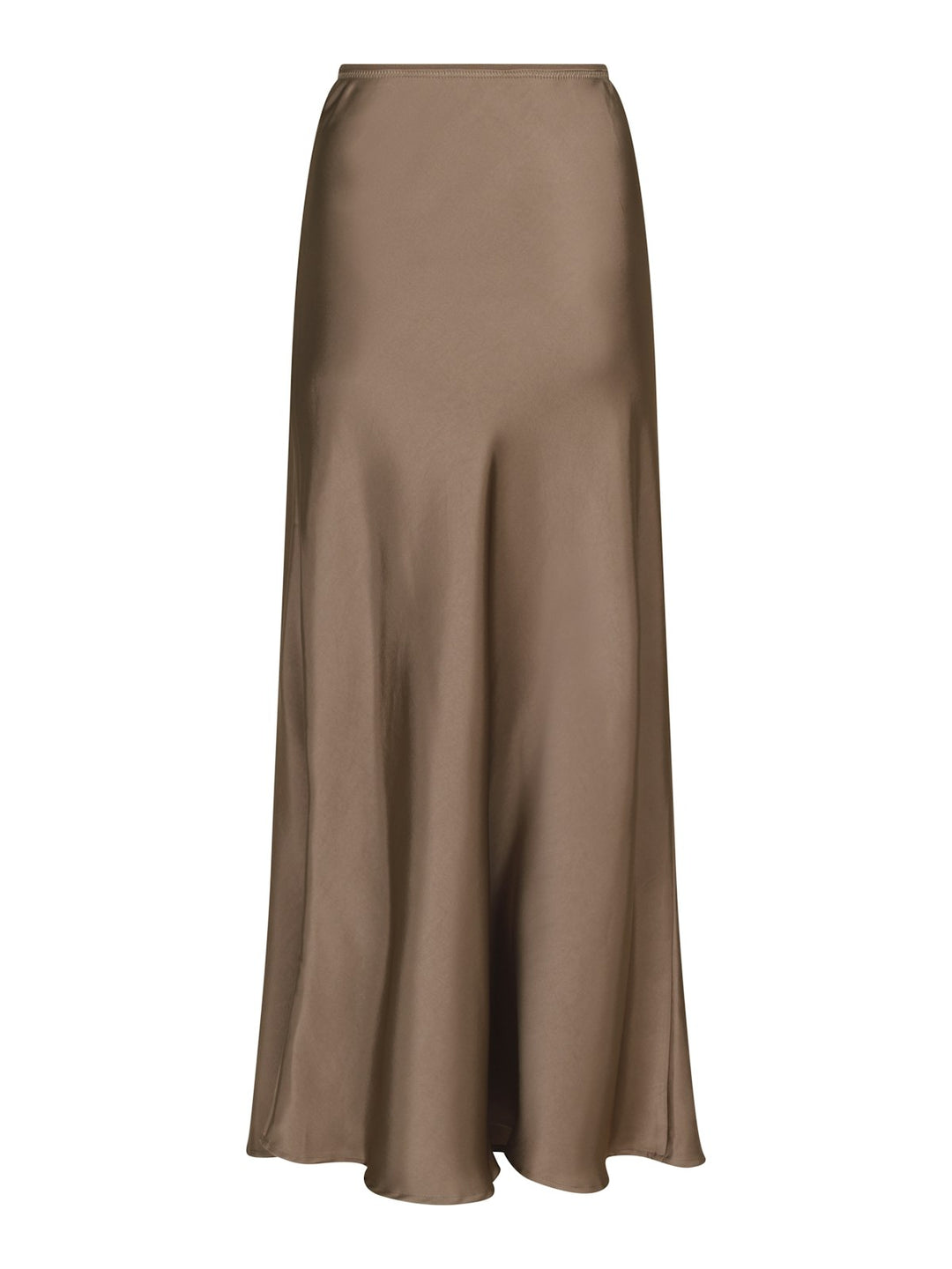 Vicky Heavy Sateen Skirt  Dark Taupe