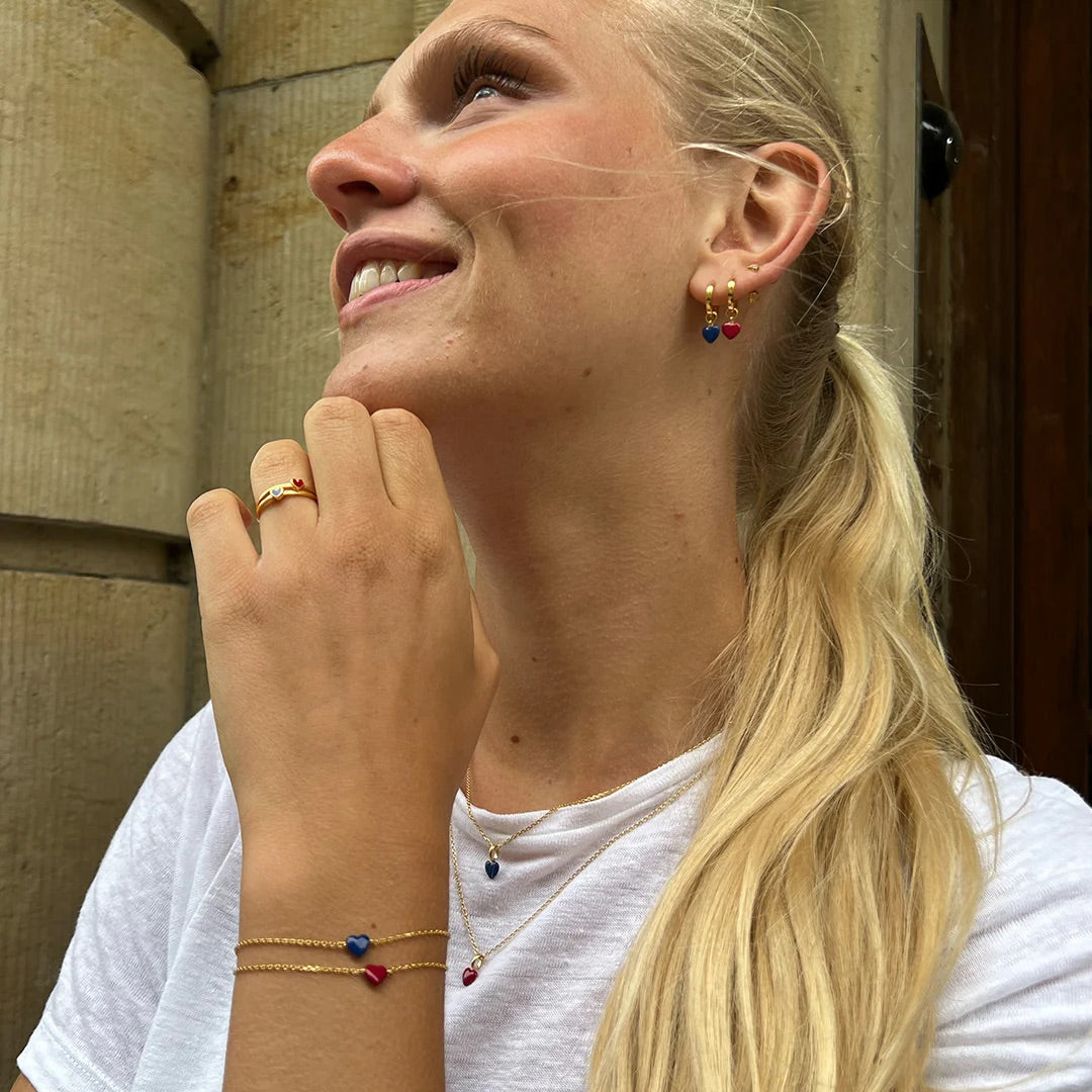 ENAMEL HOOPS AMORE  Bordeaux