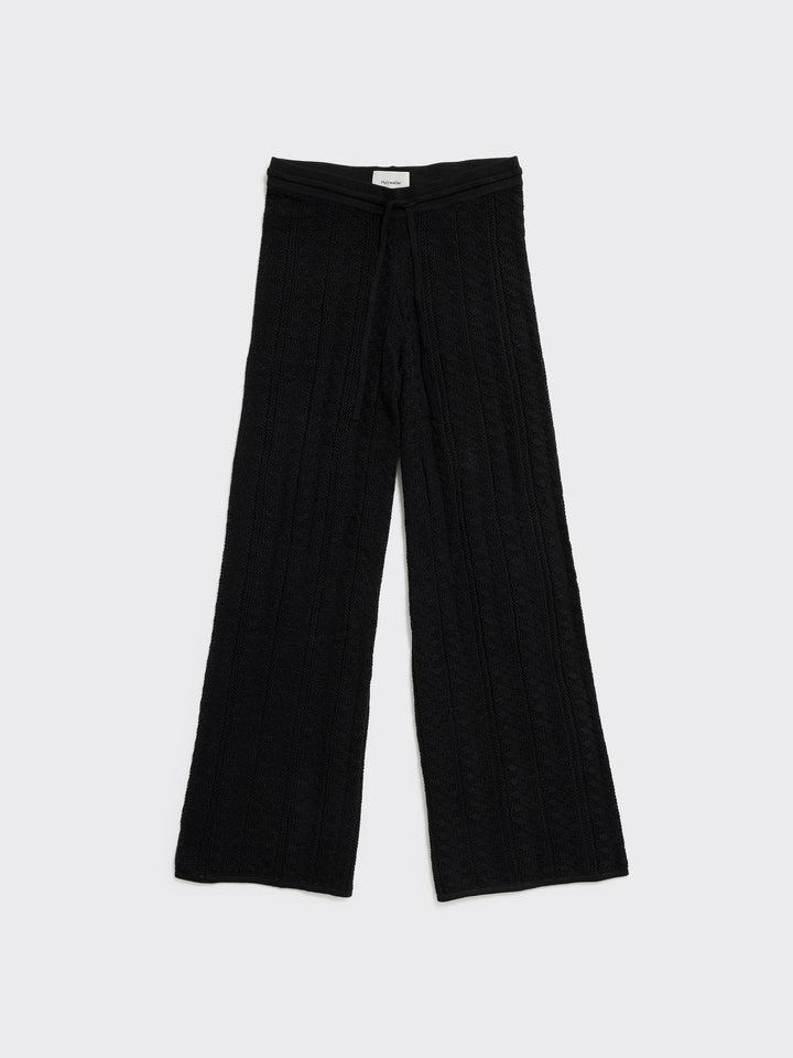 Kelp Crochet Trousers  Black