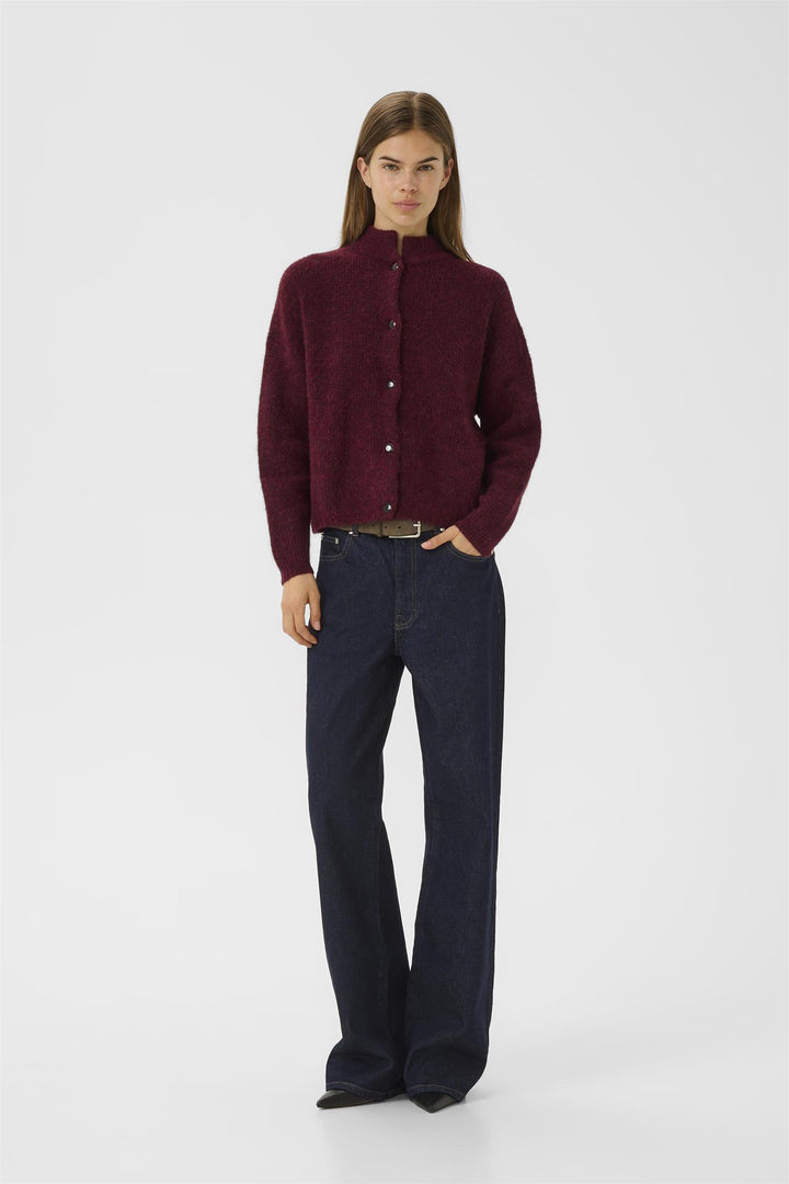 Alphagz Short Cardigan  Blood Red Mélange