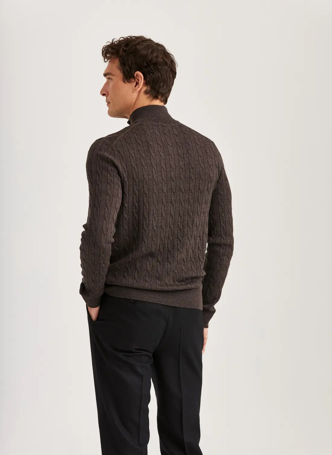 Merino Cable John Zip  Brown