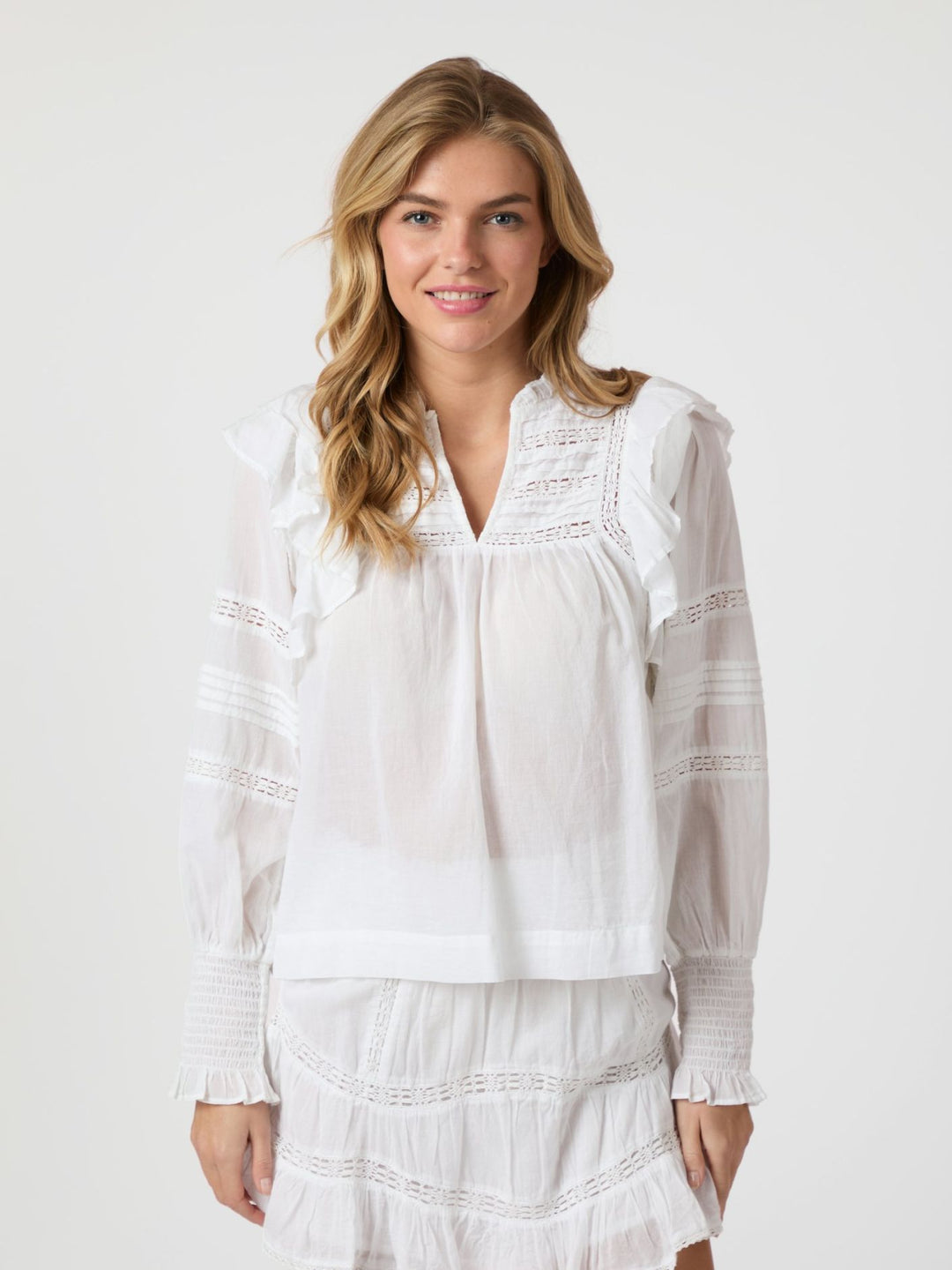 Mauri S Voile Blouse  White