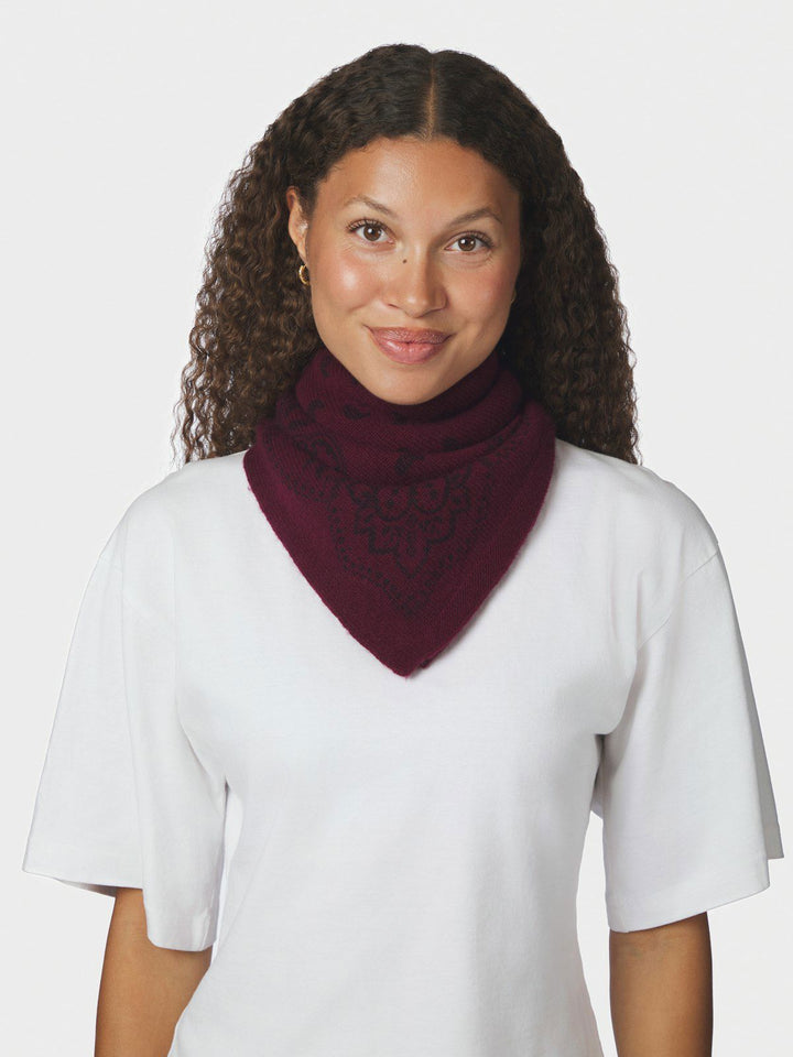Adelina Paisley Knit Scarf Wine