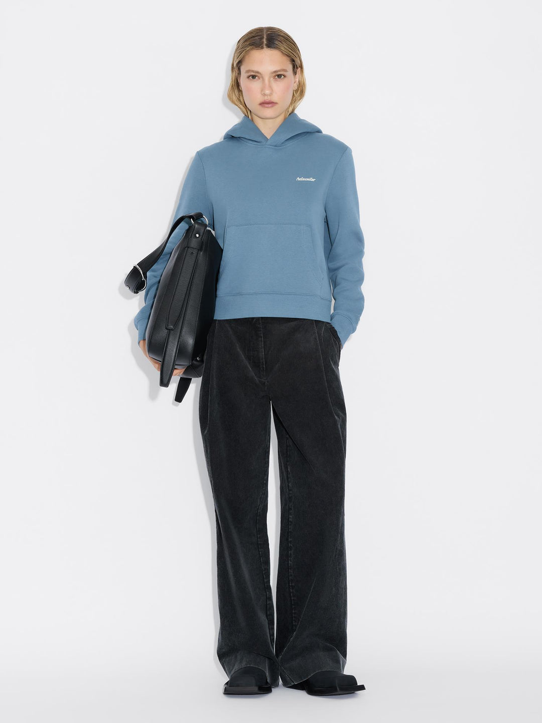 W Regular Hoodie  Blue