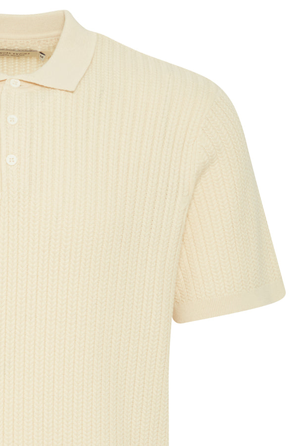 Karl structured knit polo  Bleached Sand