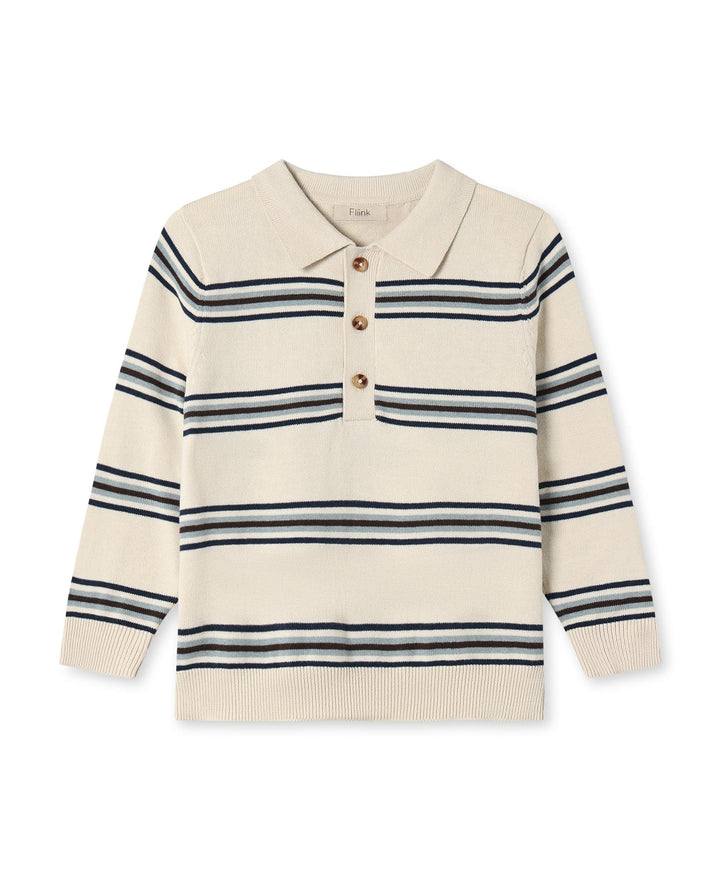 BENNY LS POLO  Sandshell Stripe