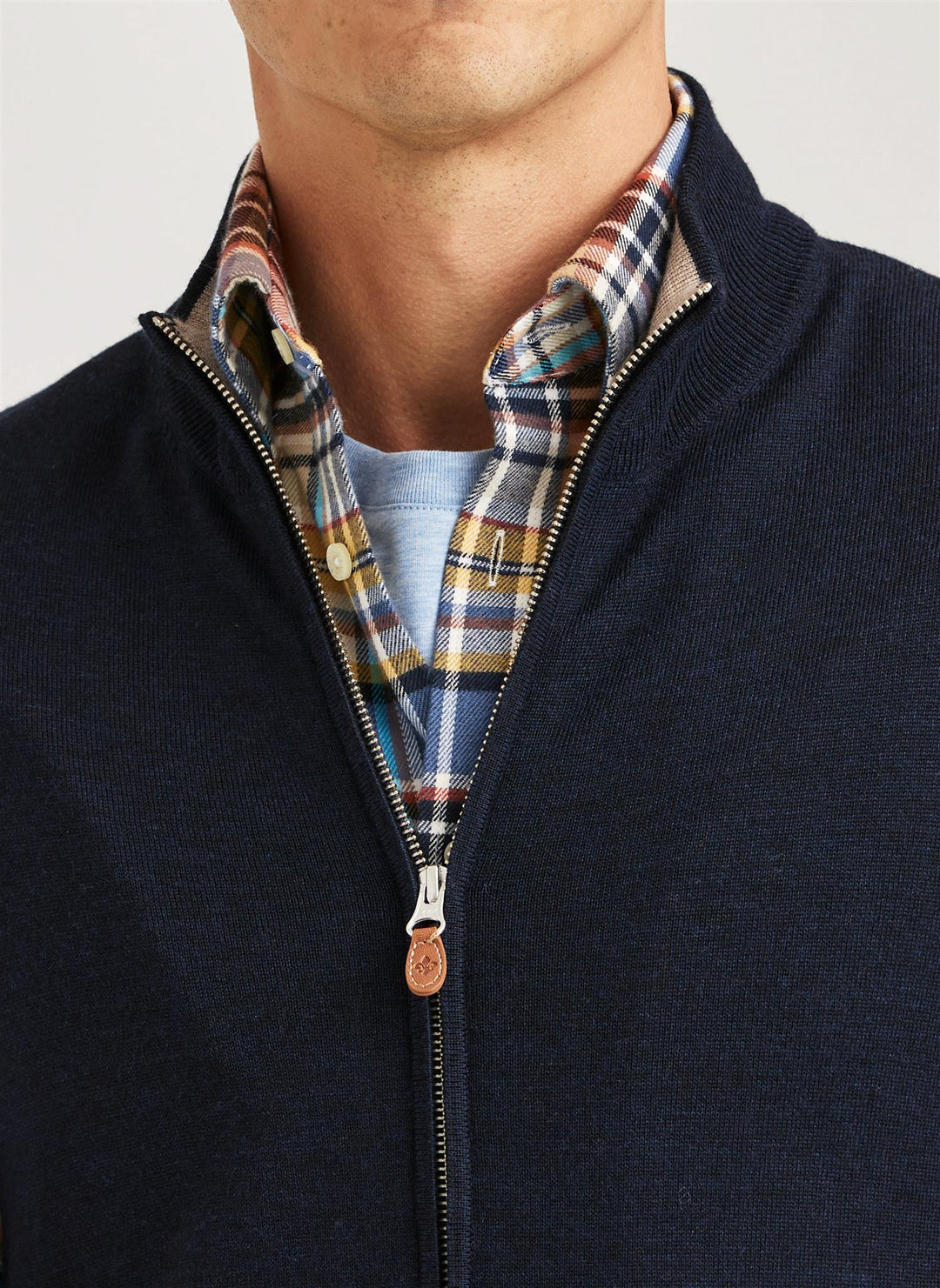 Merino Zip Vest  Navy