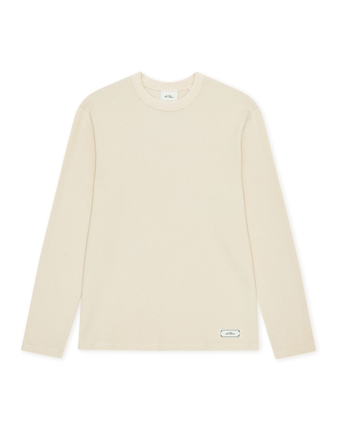 Label Waffle Ls T-Shirt Ivory