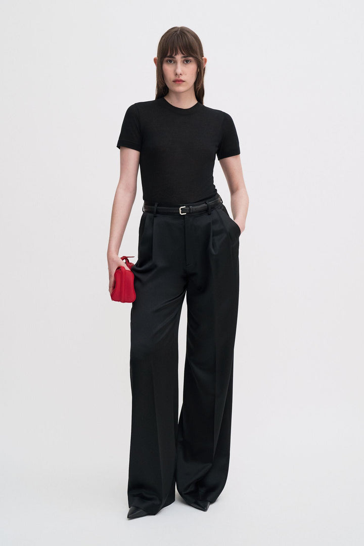 lyocell cashmere tee  Black