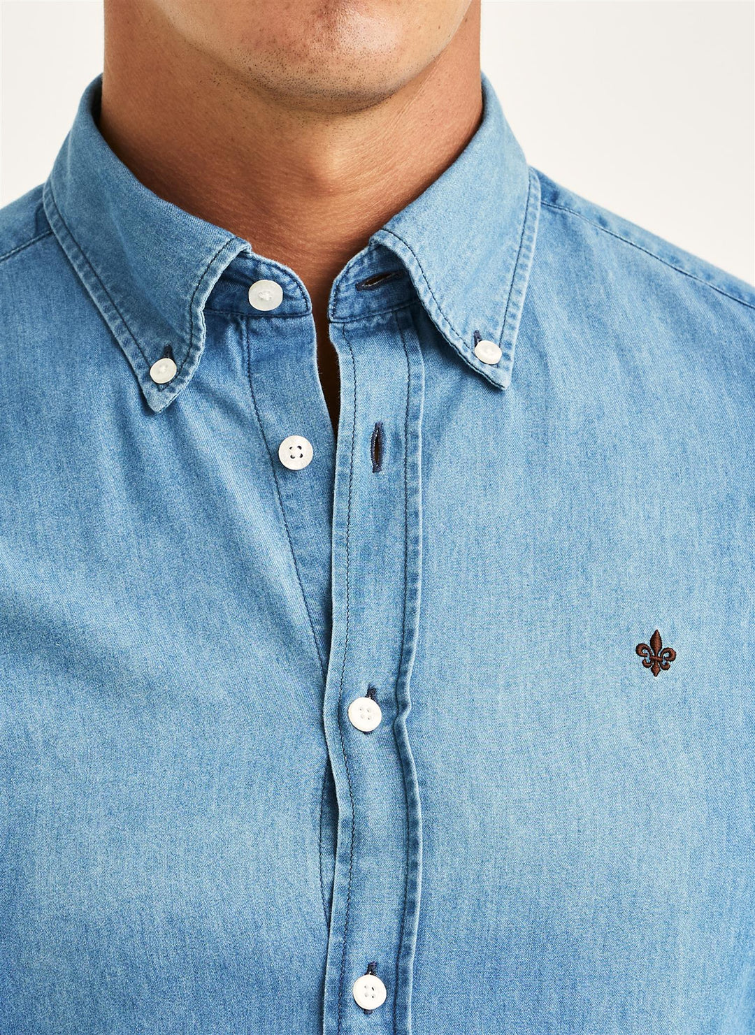 Light Denim Shirt-Slim Fit  Blue