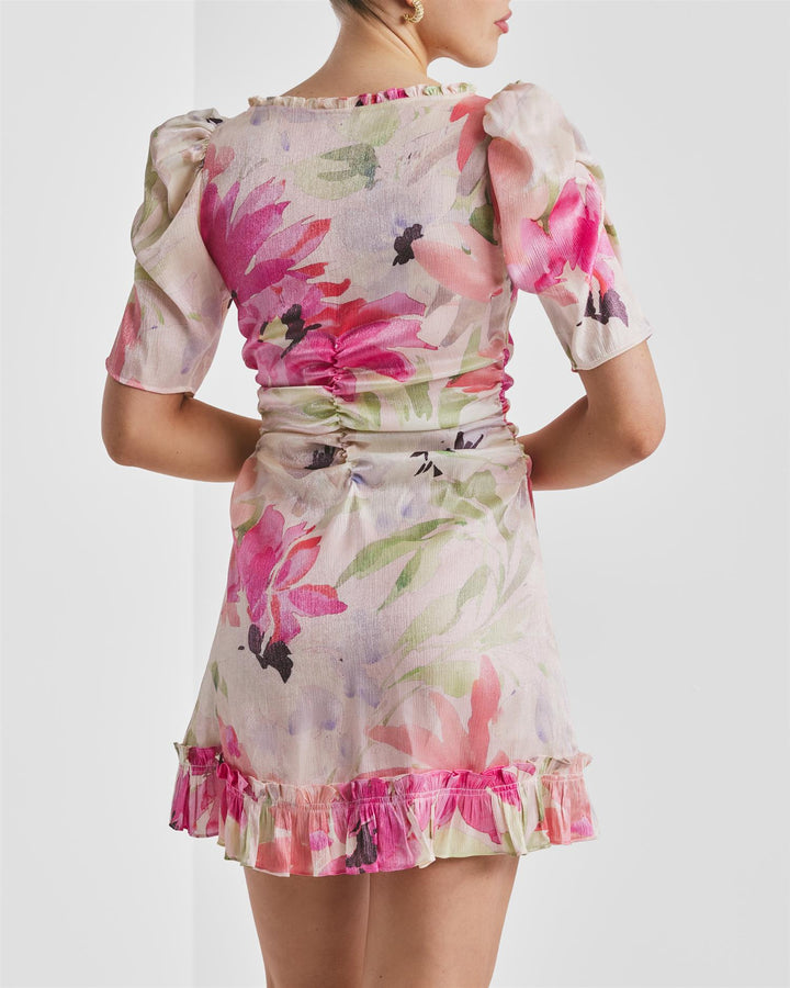 Shiny Rouching Dress  Soft Dew