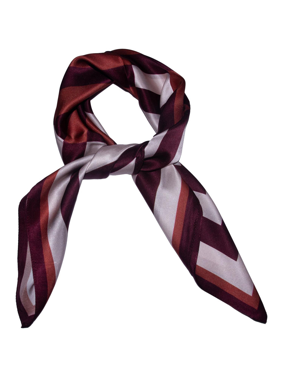 Skjerf geometrisk SILKE 65x65cm  Vinrød