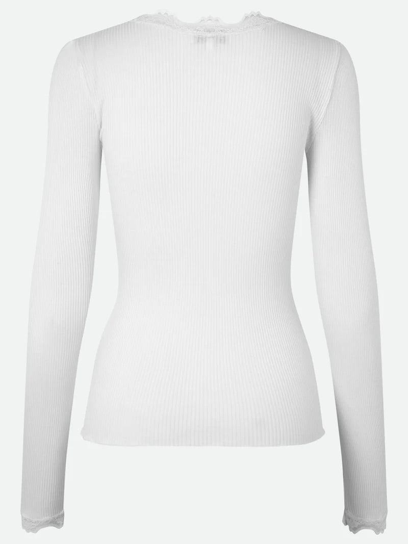 RWBabette Silk LS Lace T-shirt  New White