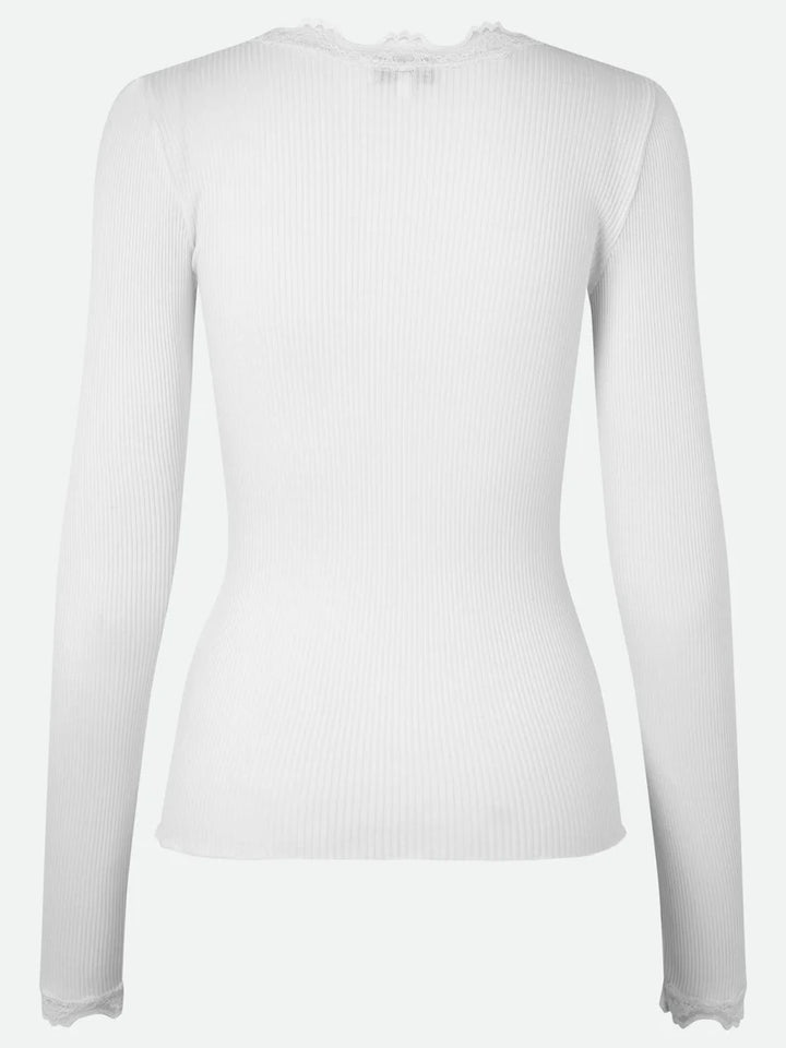 RWBabette Silk LS Lace T-shirt  New White