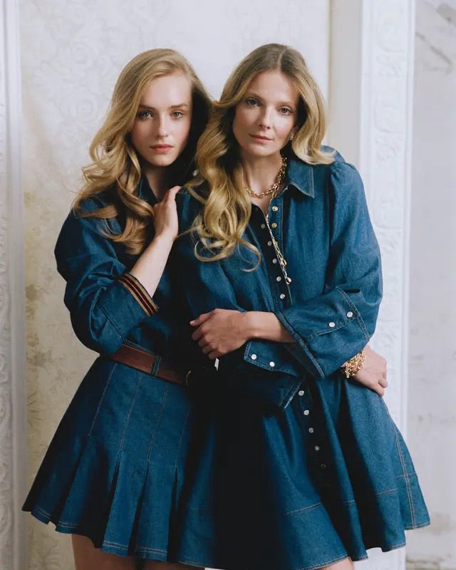 DENIM MINI DRESS  Dark Blue