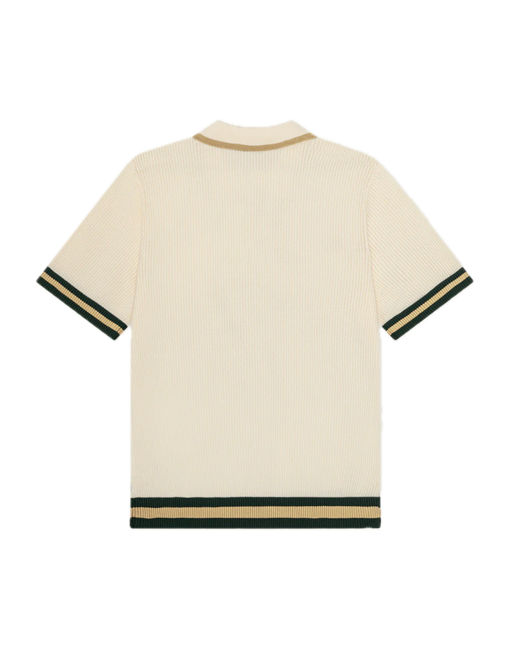 Lace Knitted Polo  Eggnog White