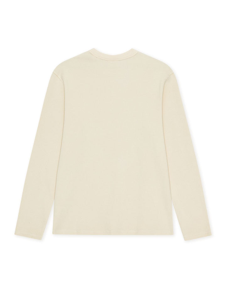 Label Waffle Ls T-Shirt Ivory