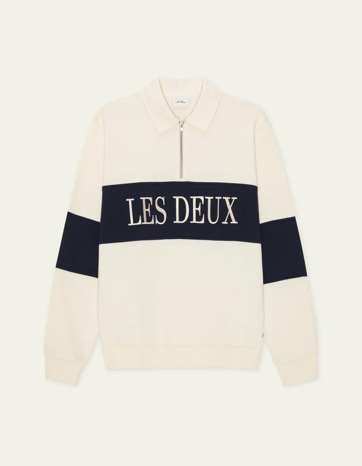 Zipper Rugby Sweatshirt  Ivory