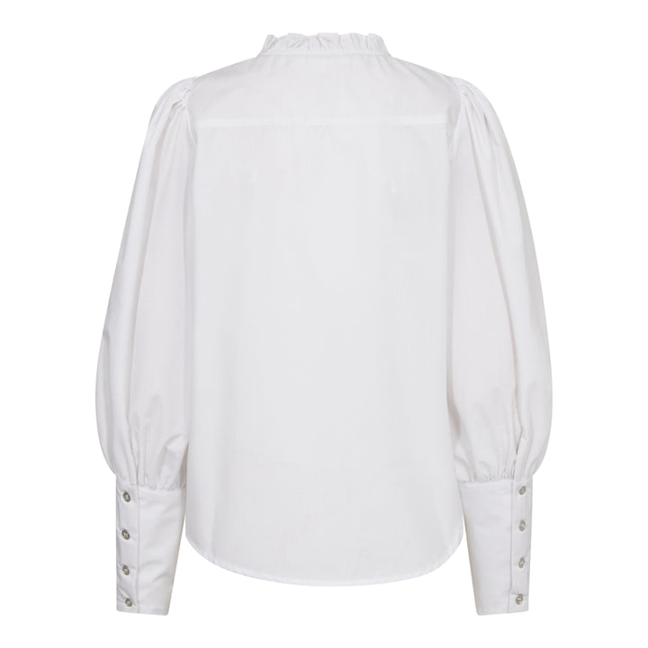 CoCC CRISP PINLUCK LACE SHIRT  White