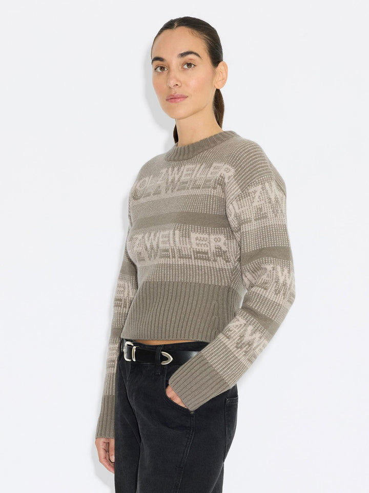 Ski Cropped Crewneck Khaki Mix