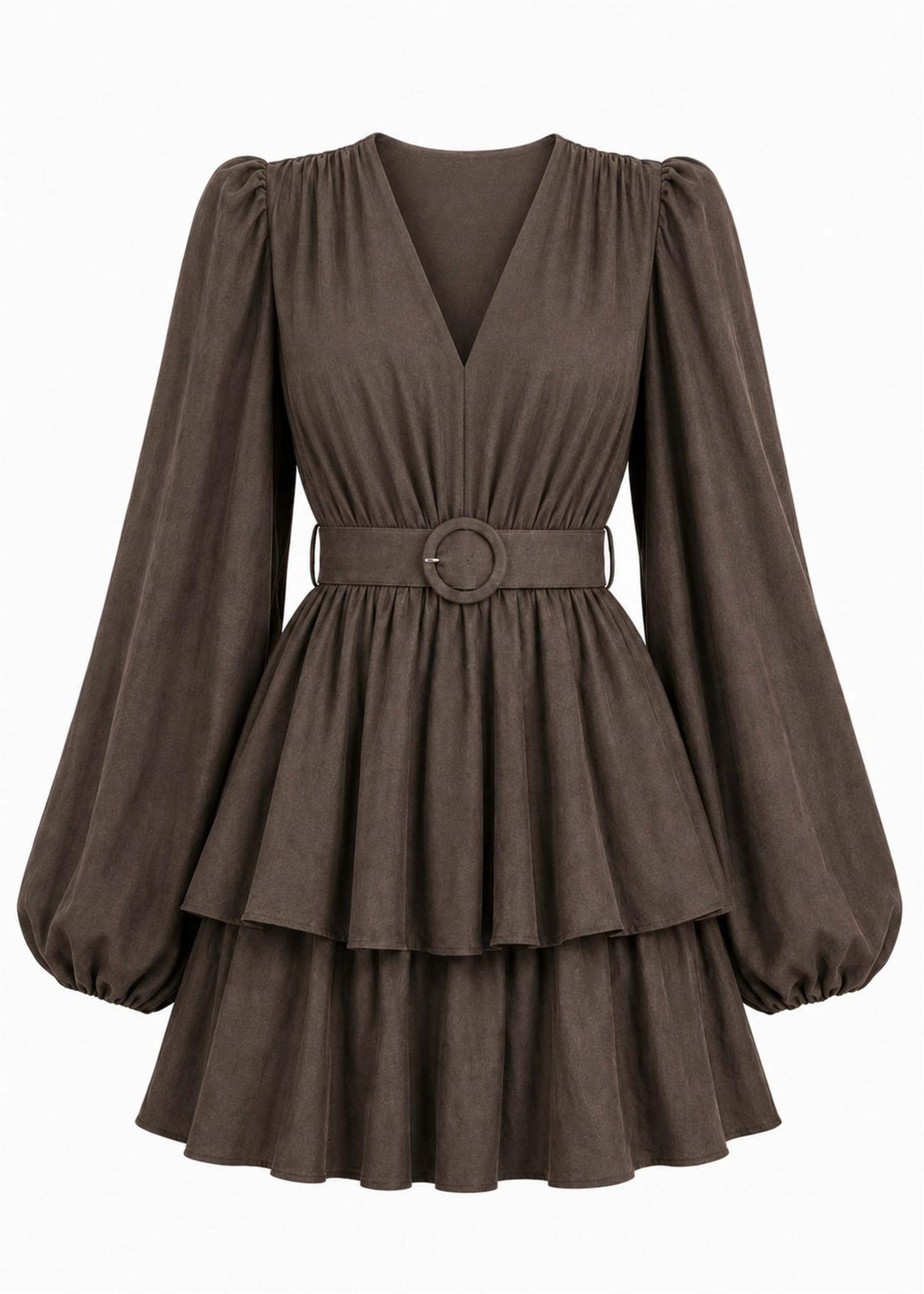 Abina Satin kjole  Coffee Brown