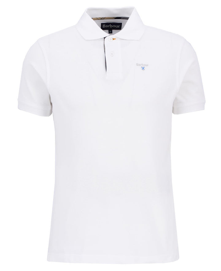 Tartan pique polo shirt  White