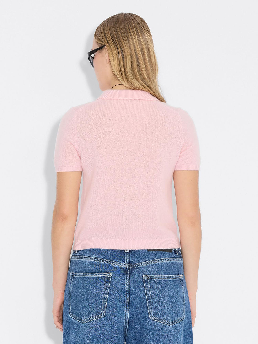 Cashmere Short Sleeve Polo 26-02  Pink