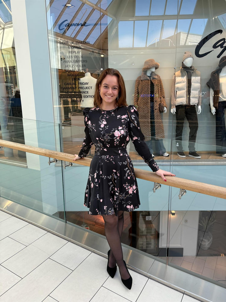 Viscose Mini Dress  Midnight Garden