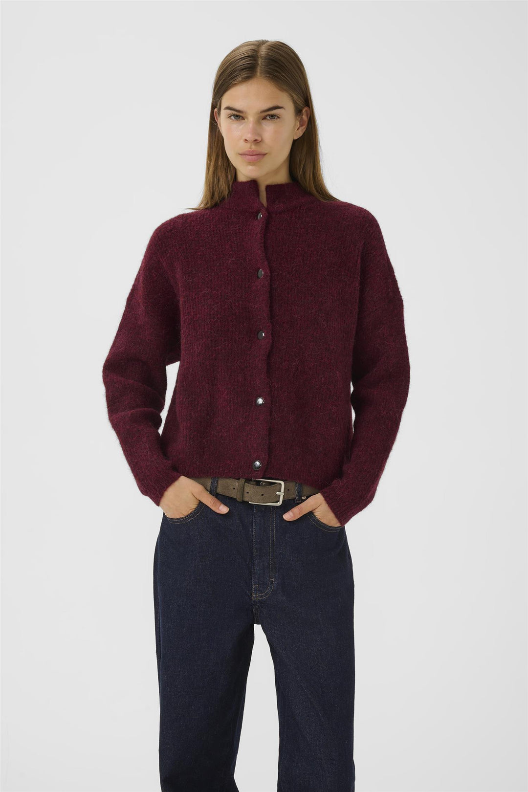 Alphagz Short Cardigan  Blood Red Mélange