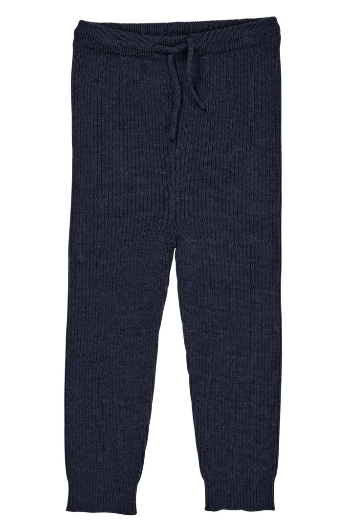 MERINO CLASSIC RIB LEGGINGS W. DRAWSTRINGS  Navy