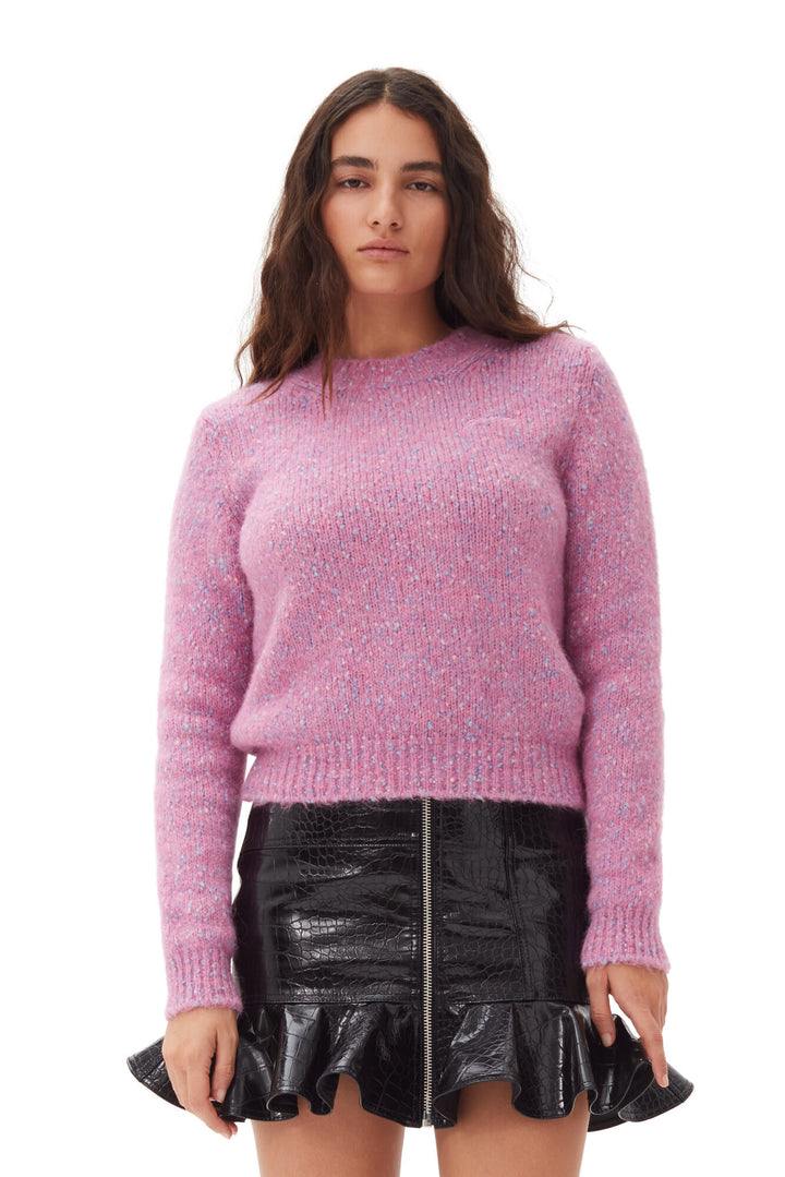 Alpaca Cotton Mix O-Neck  Rose Violet