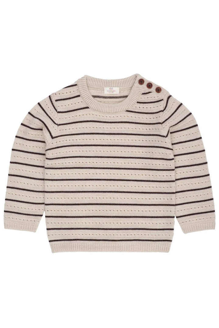 MERINO PATTERN SWEATHER  Cream Mel / Dk Brown
