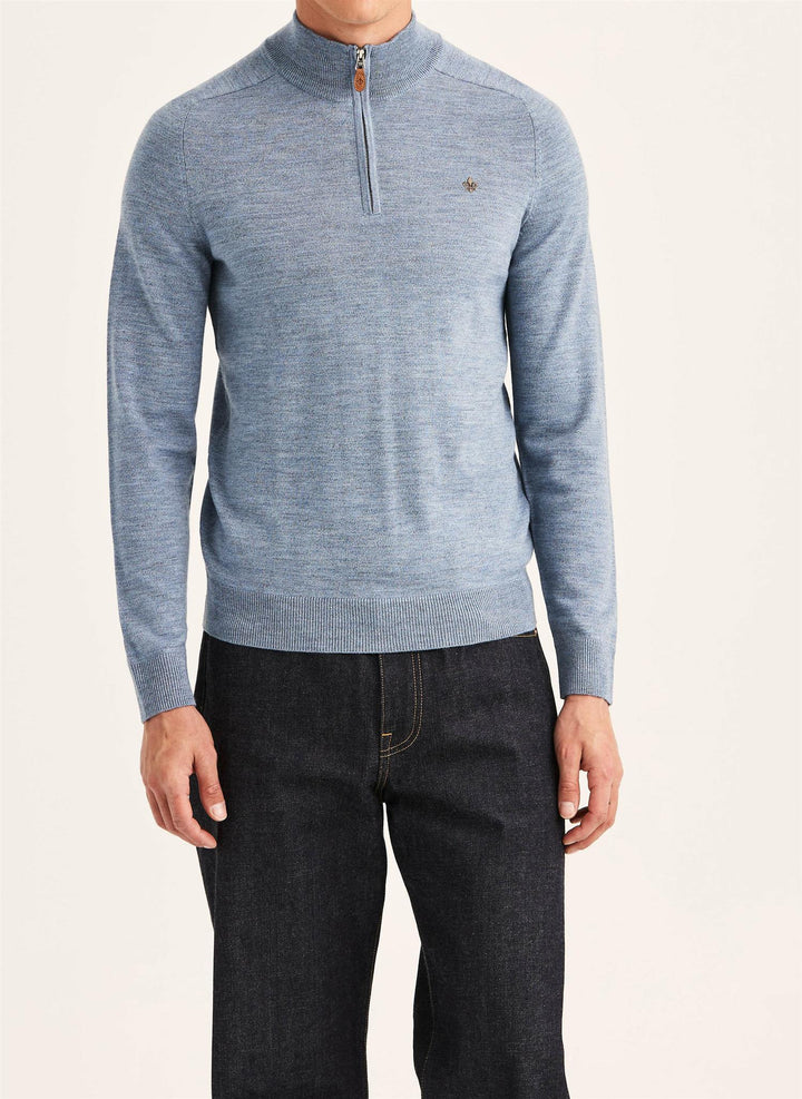 Merino John Zip  Blue