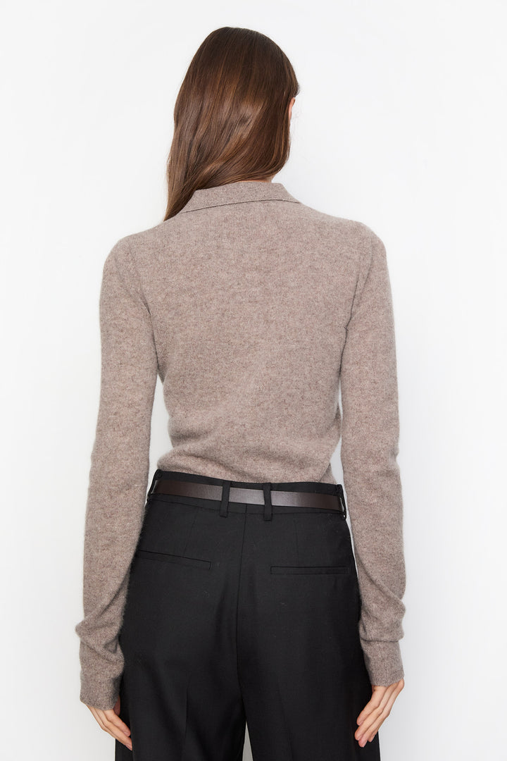 Jolanda Knit  Dark Taupe Melange