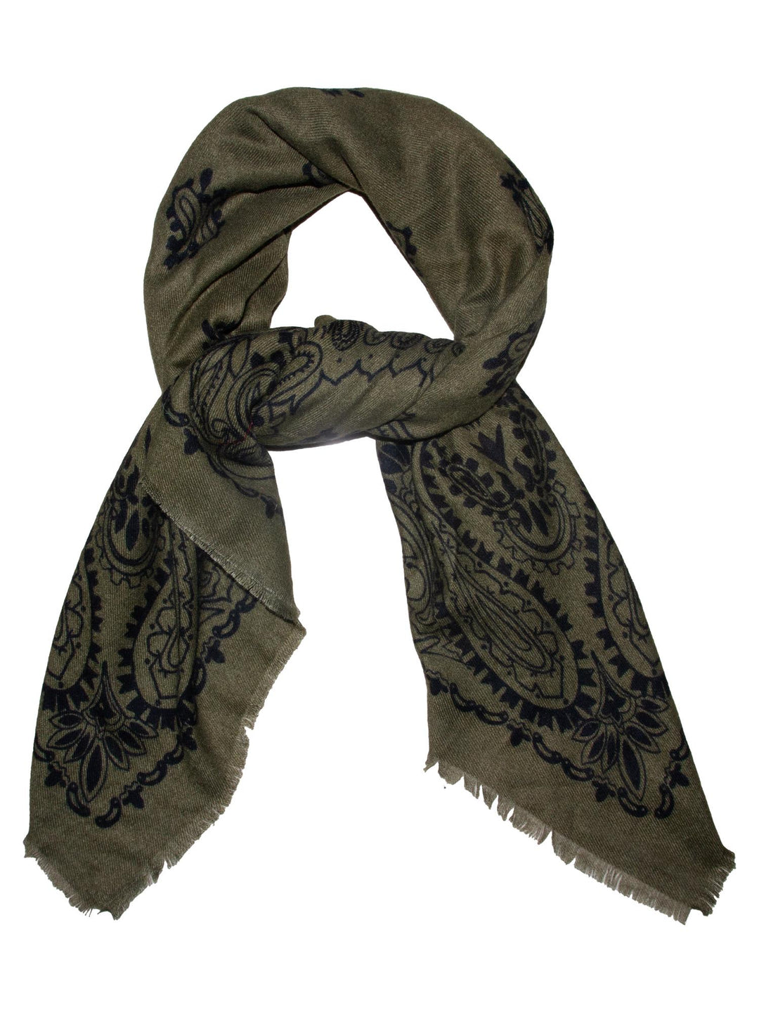 Dame skjerf paisley 110x110  Grønn