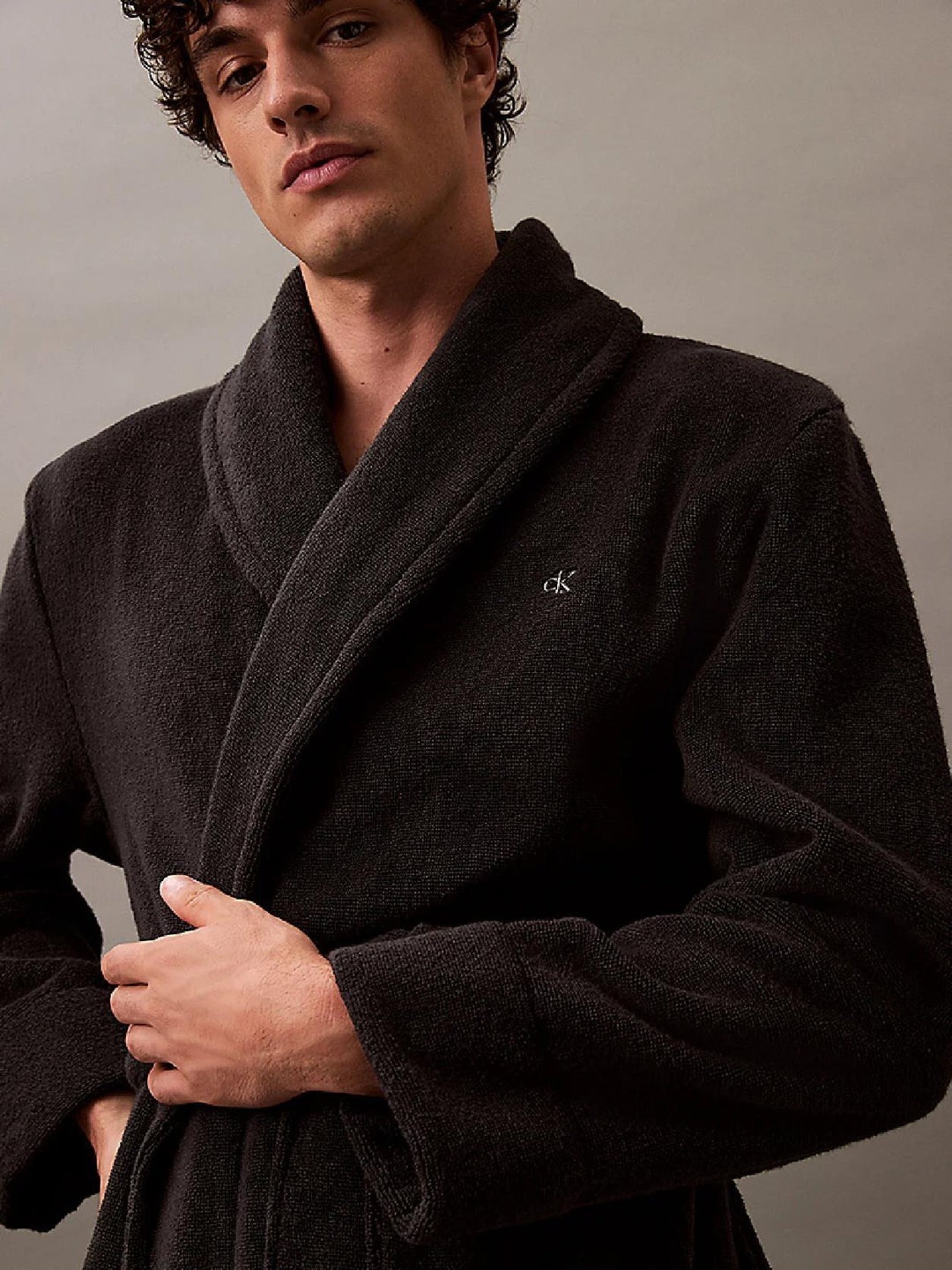 Comfort French Terry Robe  Black