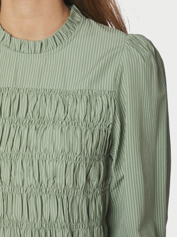 Possa Stripe Blouse  Dusty Green