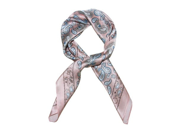 Silkeskjerf med paisley 70*70  Rosa