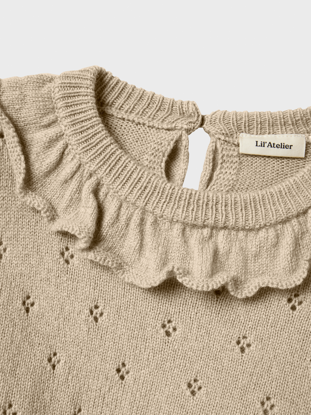 Nmfnalio Wool Ls Knit Lil  Beige