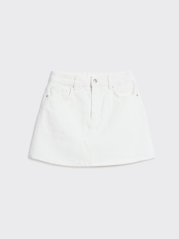 Denim Mini Skirt  White