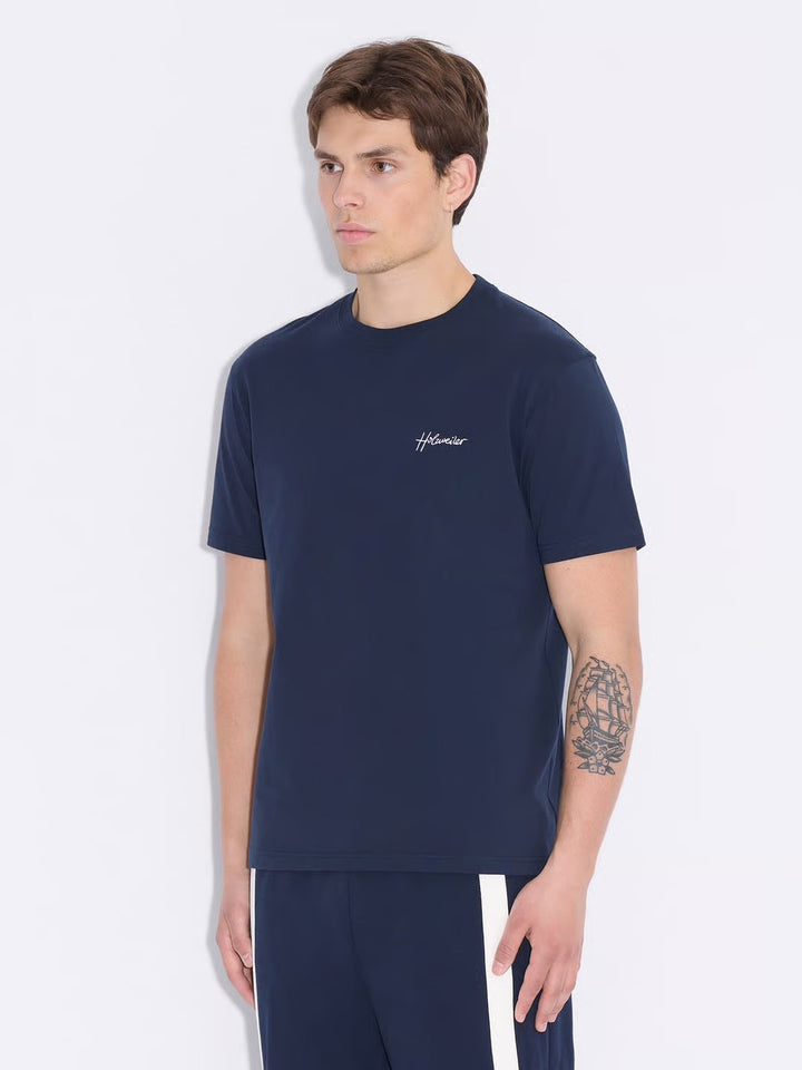 Tucker Embroidery Tee  Navy
