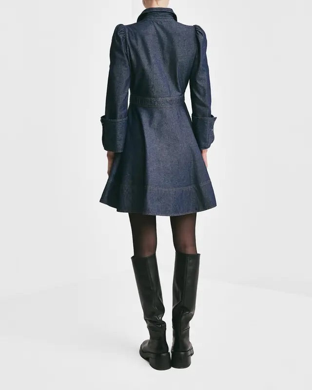 DENIM MINI DRESS  Dark Blue