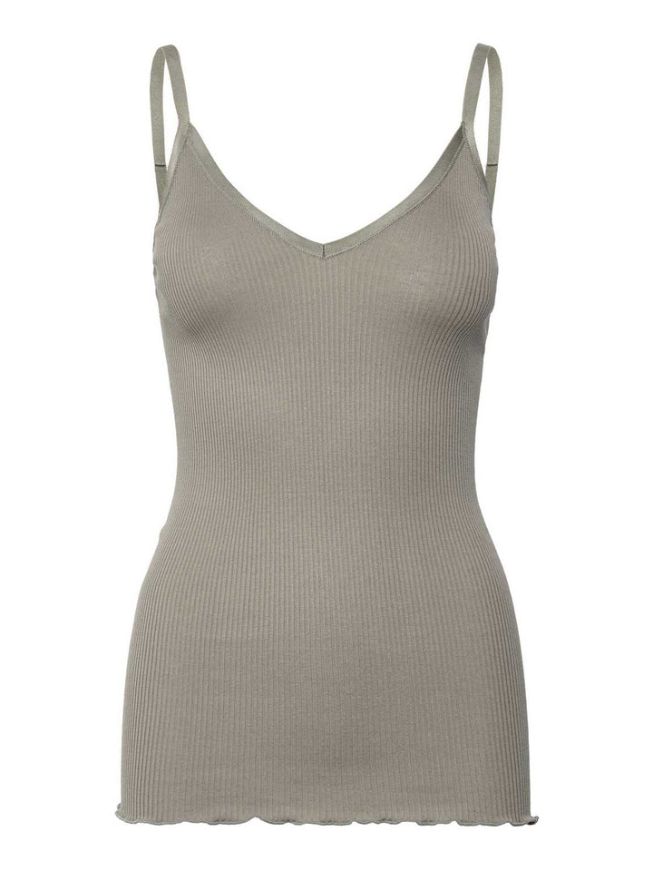 RWBelle Silk V-neck Elastic Top  Dried Sage