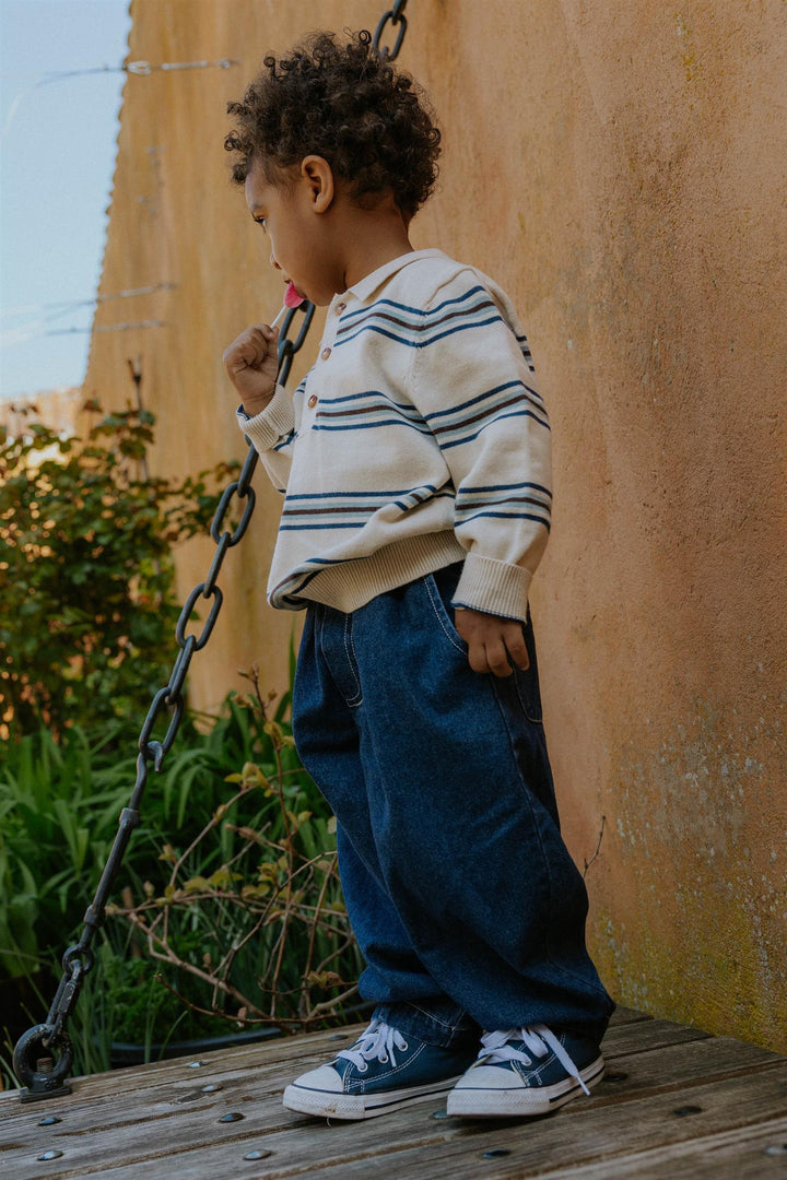 BENNY LS POLO  Sandshell Stripe