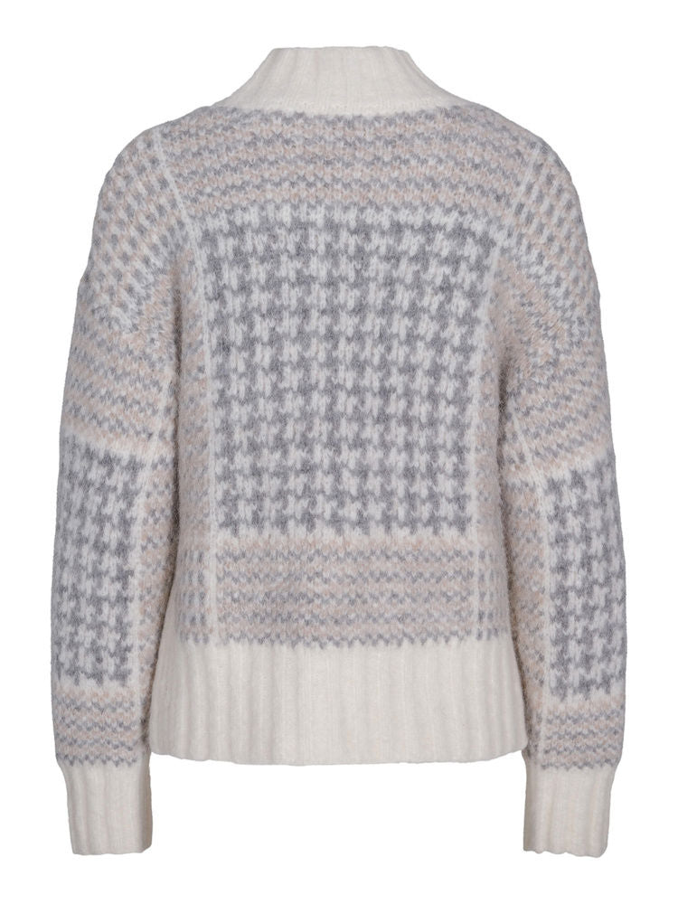 Echo Glencheck Sweater  Cream Glencheck