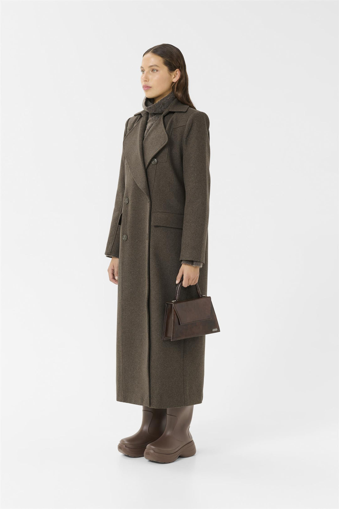 Gzzinka Long Coat  Dark Mole