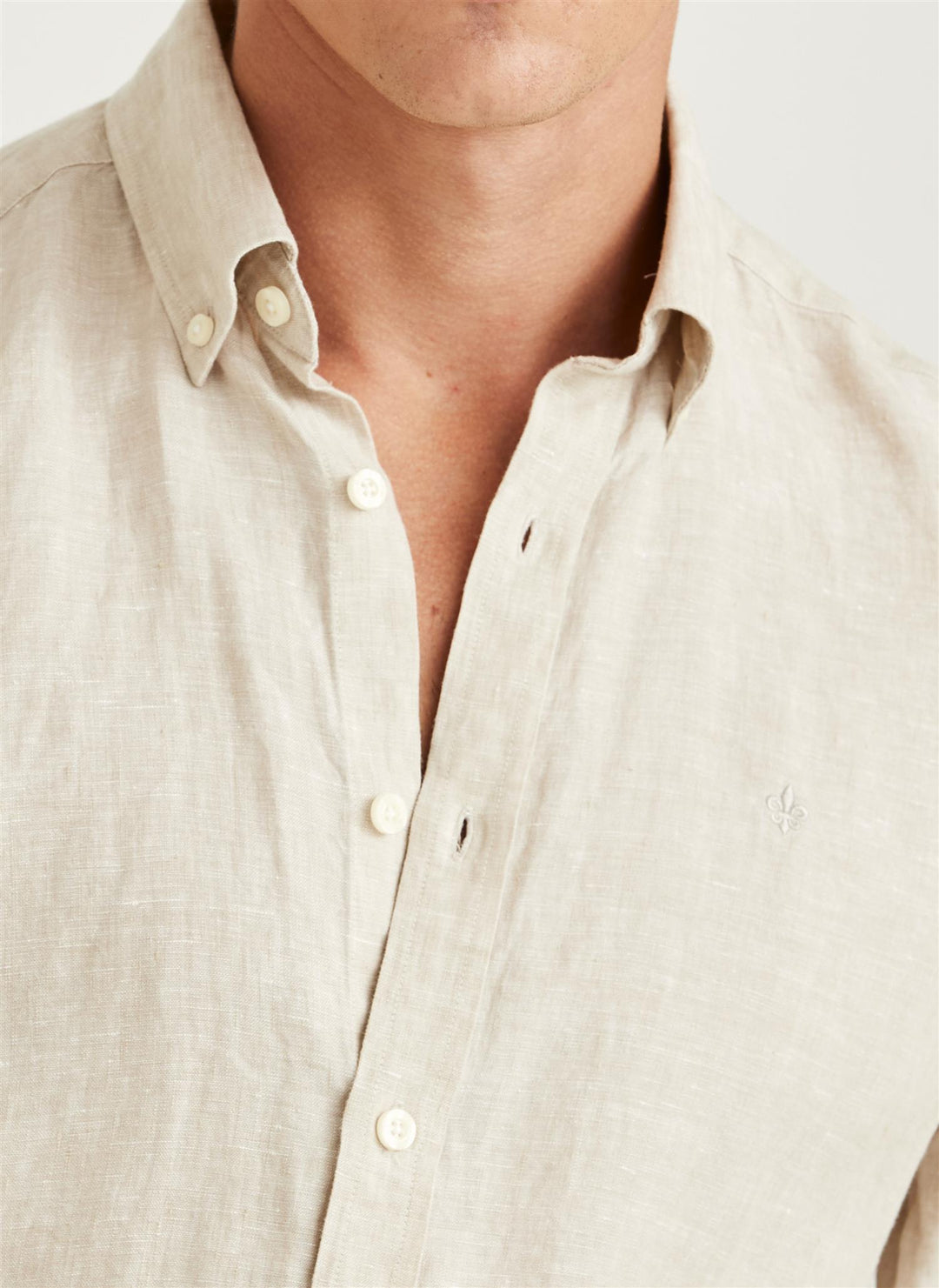 Douglas BD Linen Shirt LS  Khaki