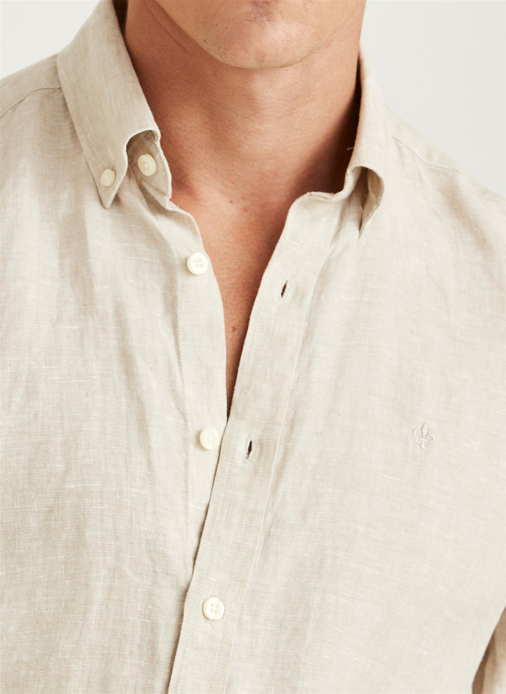 Douglas BD Linen Shirt LS  Khaki